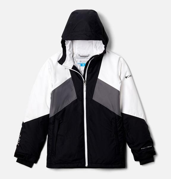 Columbia Alpine Diva Ski Jacket Black White Grey For Girls NZ64352 New Zealand